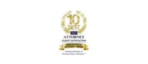 10 Best 2023 Attorney Client Satisfaction – High Verdict & Settlement Winner – American Institute of Personal Injury Attorneys badge